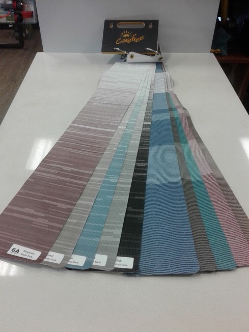 Sample colours for RV Awning Fabrics.